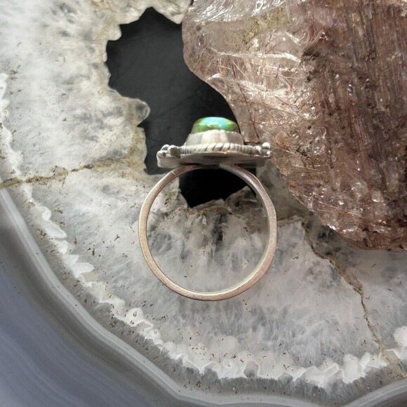 Sterling Southwestern Style 2 Sonora Gold Turquoise Adjustable Ring For Women #6 - Picture 8 of 10